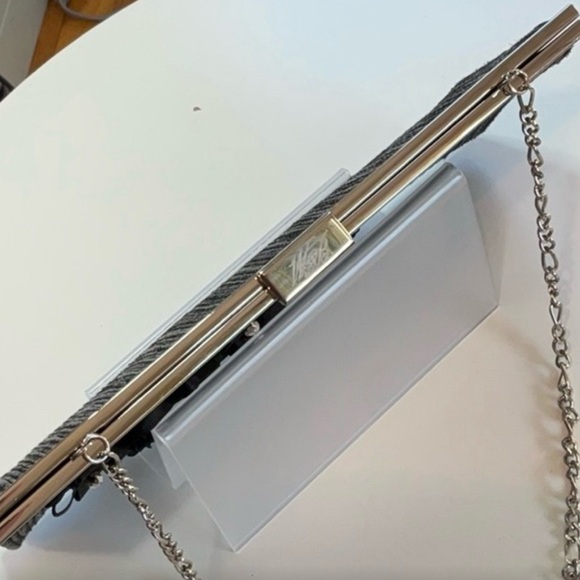 White House Black Market Black Floral Clutch - Picture 6 of 13